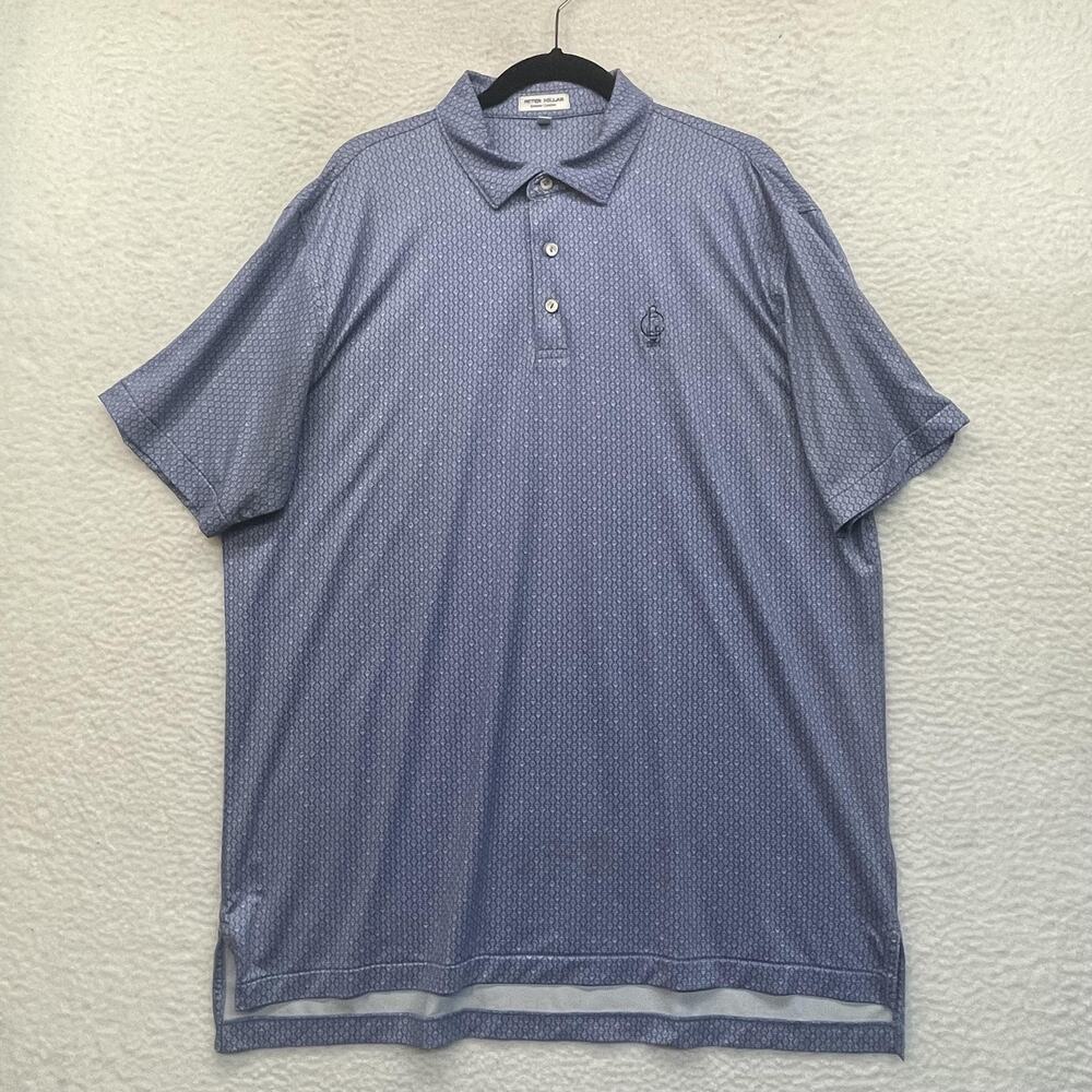 Peter Millar Polo Shirt Mens Large Blue Summer Comfort Yacht Club Golf Martini
